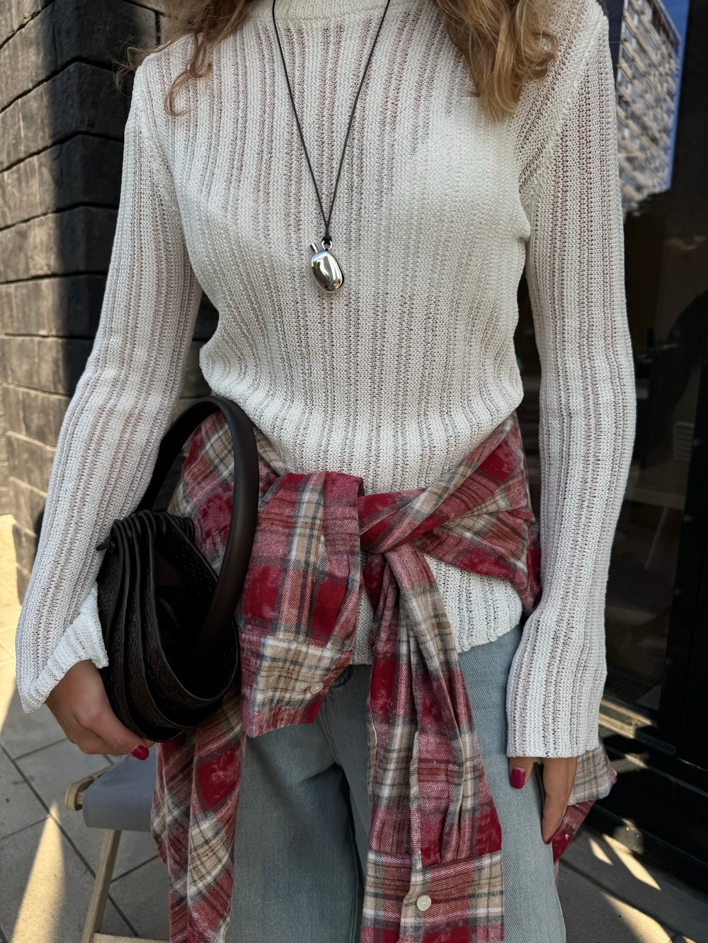 Кофта-сеть Middle knit молочный