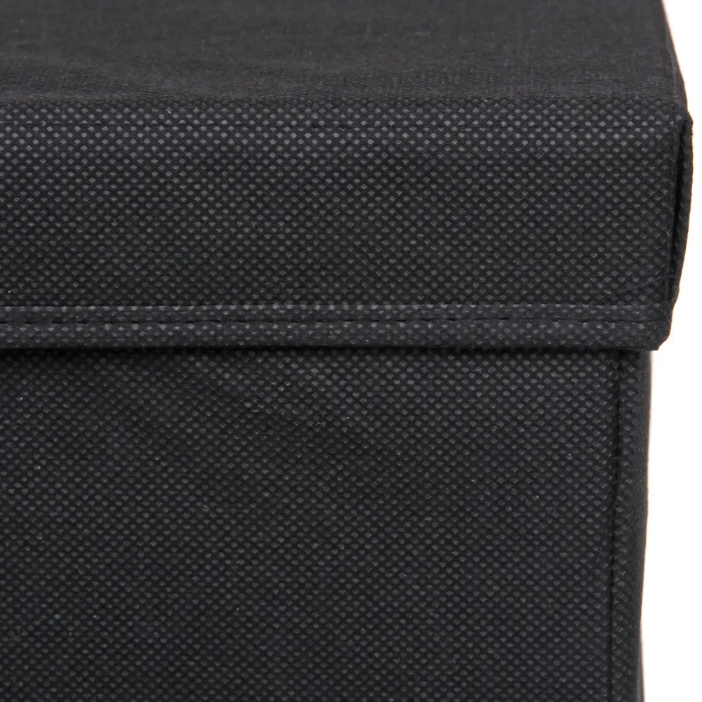 Короб - органайзер складной стеллажный для хранения вещей с крышкой «ДОМания», цвет черный, 33*33*33см (лейбл)