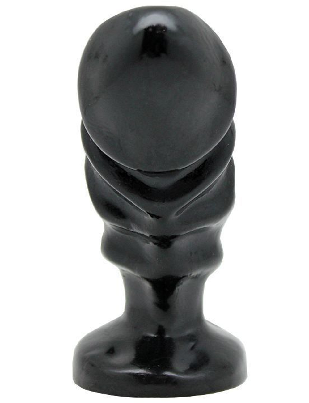 Чёрная анальная пробка-фаллос - 13 см. (Цвет: черный)