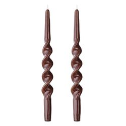 Набор из двух свечей коричневого цвета из коллекции Essential, 35 см