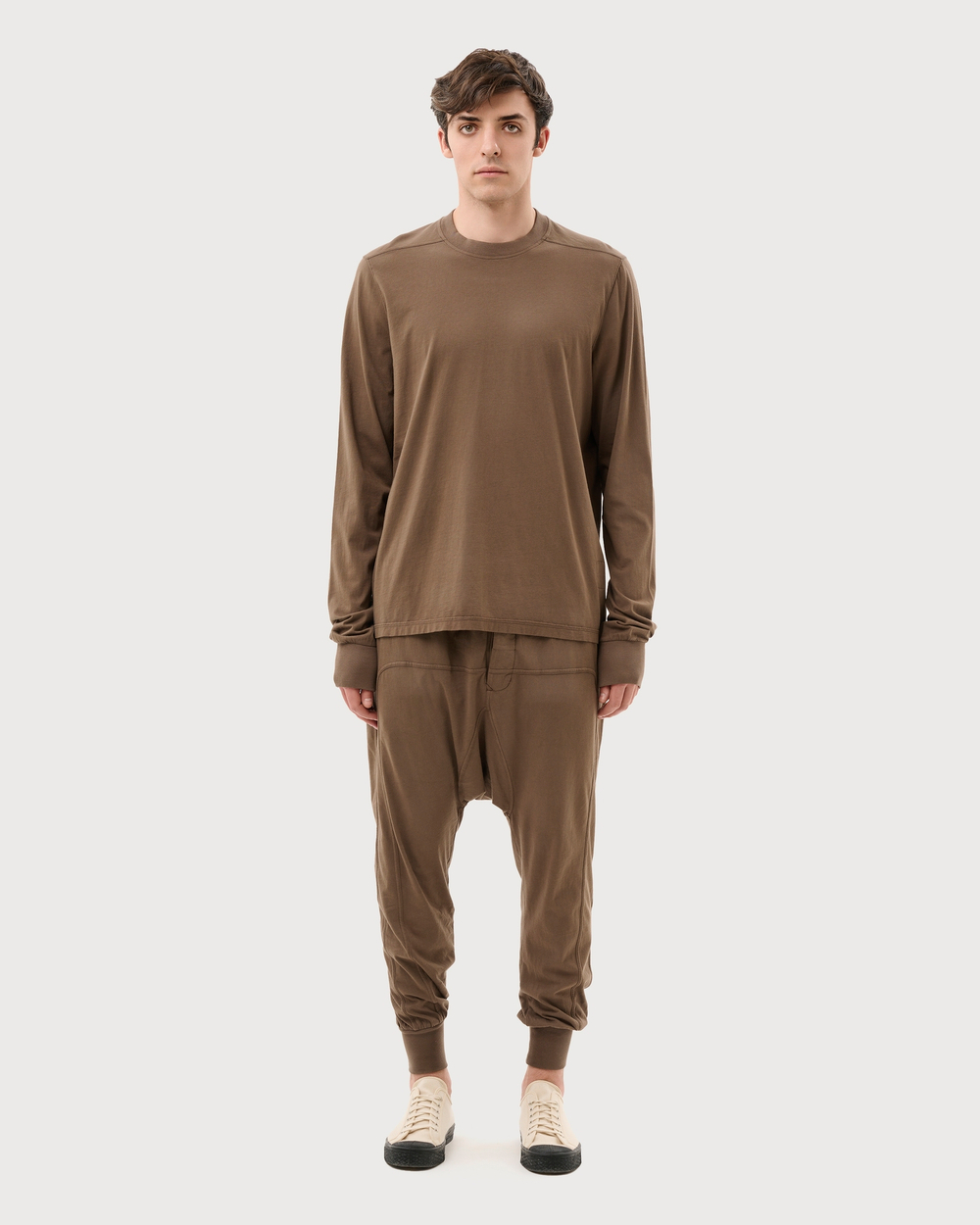RICK OWENS DRKSHDW БРЮКИ СЕРЫЕ LIDO PRISONER DRAWSTRING