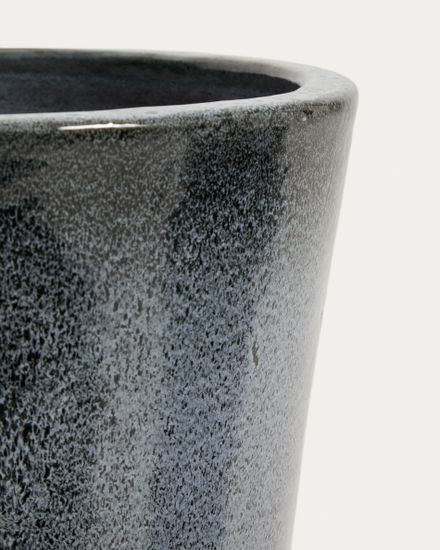 Набор из 3 кашпо Rotja с глазурованной синей отделкой, диаметр 26 / 35 / 47 см