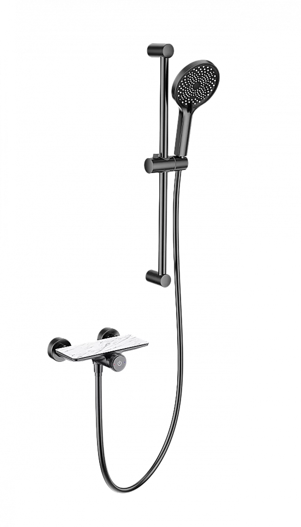 Смеситель для душа с гарнитуром WONZON & WOGHAND ClickPlate WW-B2052-A-BGG темный графит