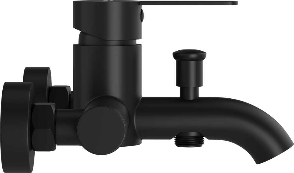 Смеситель для ванны с душем STWORKI Стокгольм HFSG10030 черный, однорычажный, латунь, настенный, матовый