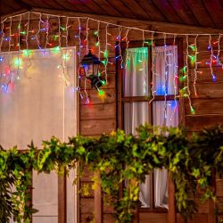 ULD-B3010-200-SWK MULTI IP67 Бахрома светодиодная со статическим свечением. 3м. Соединяемая. 200 светодиодов. Разноцветный свет. Провод белый. TM Uniel.