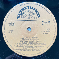 Винтажная виниловая пластинка LP Albert Nicholas And The Traditional Jazz Studio Blues (Чехословакия 1974)
