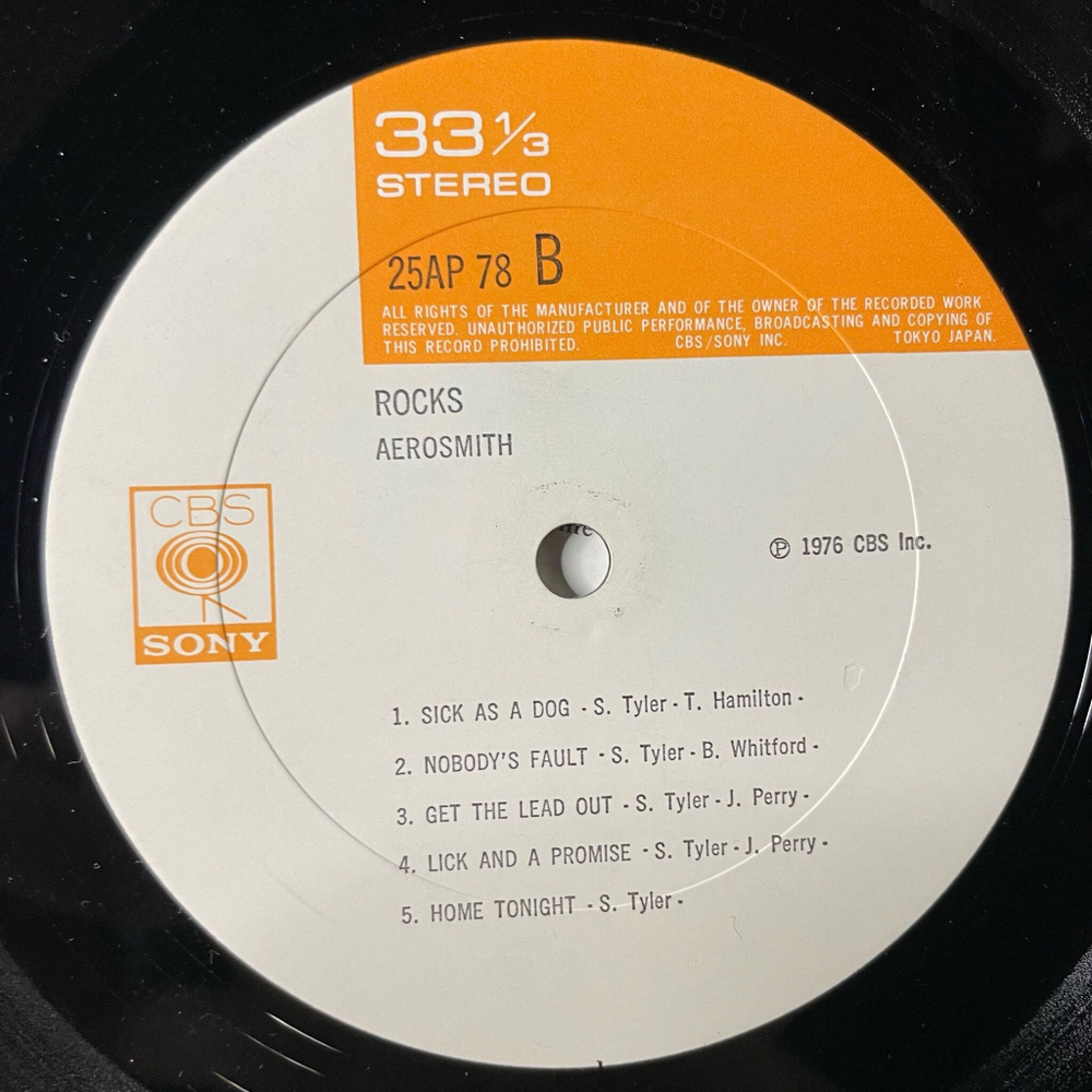 Винтажная виниловая пластинка LP Aerosmith Rocks (Japan 1976) (Obi) Rats In The Cellar