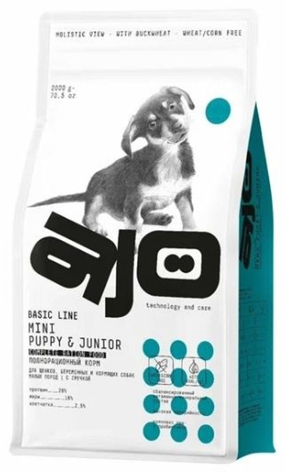 AJO Dog Mini PUPPY & JUNIOR для щенков малых пород 2 кг