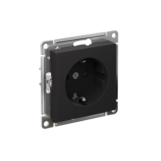 Розетка AtlasDesign 16А с заземл. защ. шторки быстрозажим. клем. механизм карбон SE ATN001045S