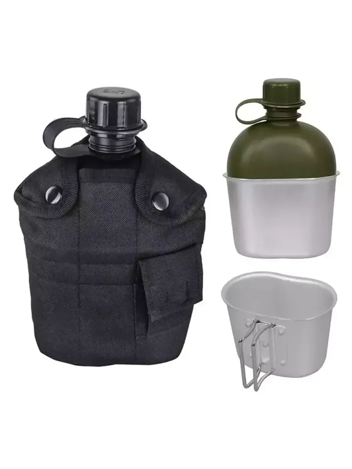 Фляга US 1л. с котелком (black)