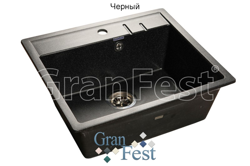 Мойка GRANFEST GF-Q560 (F-06) черная (308) Квадратная