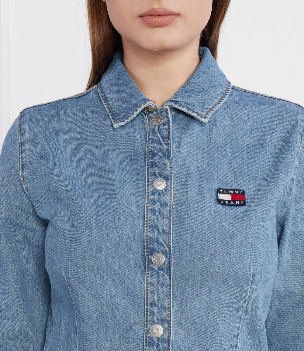 Платье TJW LS BADGE DENIM MINI Tommy Jeans - голубой(DW0DW15892)