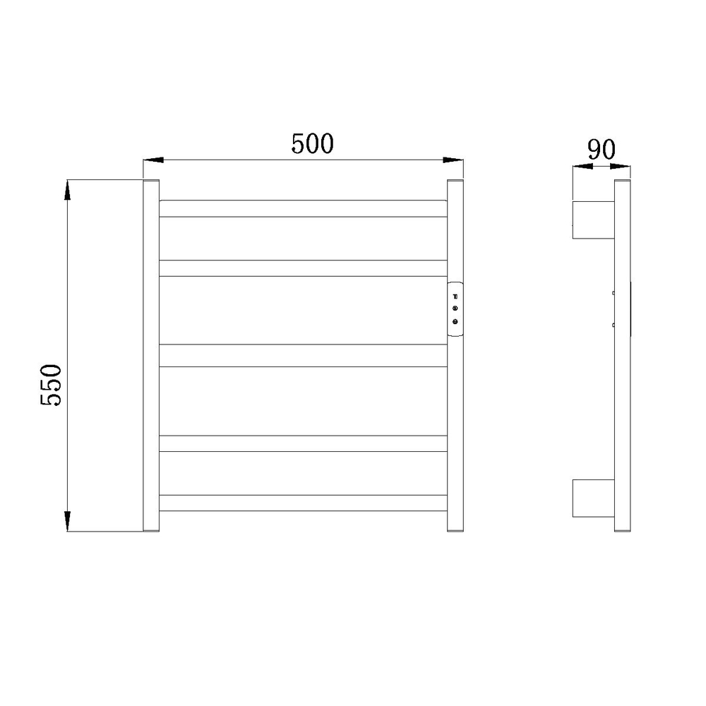 Полотенцесушитель электрический RAGLO R350.02.33 настенный сенсорный с терморегулятором, матовая медь