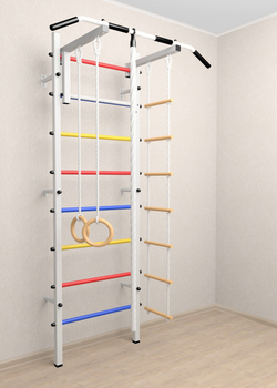 Шведская стенка Sv Sport усиленная 602 (Турник стандарт/Канат/Kольца/Лестница)