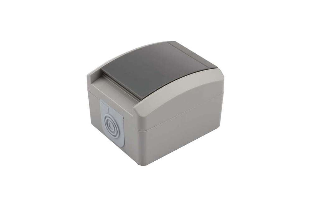 Накладная розетка KRANZ INDUSTRIAL, IP54, с заземлением, о/у, серая KR-78-0611