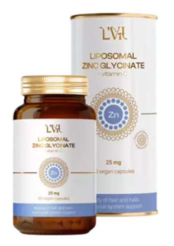 Liposomal Vitamins Zinc Glycinate 25 mg + Vitamin C 60veg caps , Цинк Глицинат + Витамин С