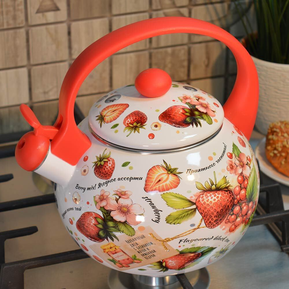 Чайник 2л со свистком "Ягодный микс" тм Appetite