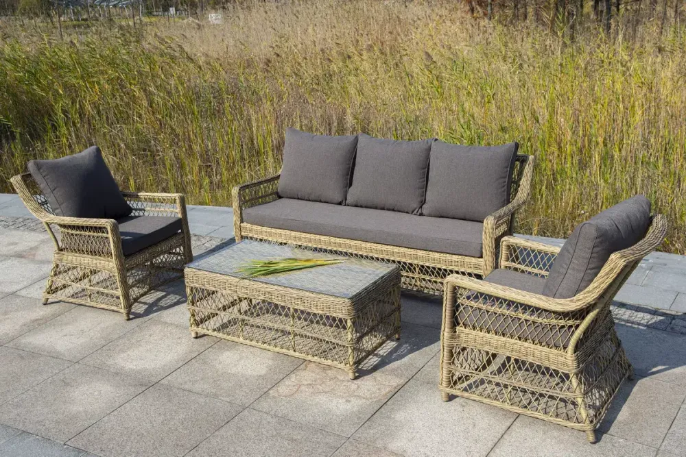 "Гранд Латте" стол журнальный из искусственного ротанга, цвет соломенный