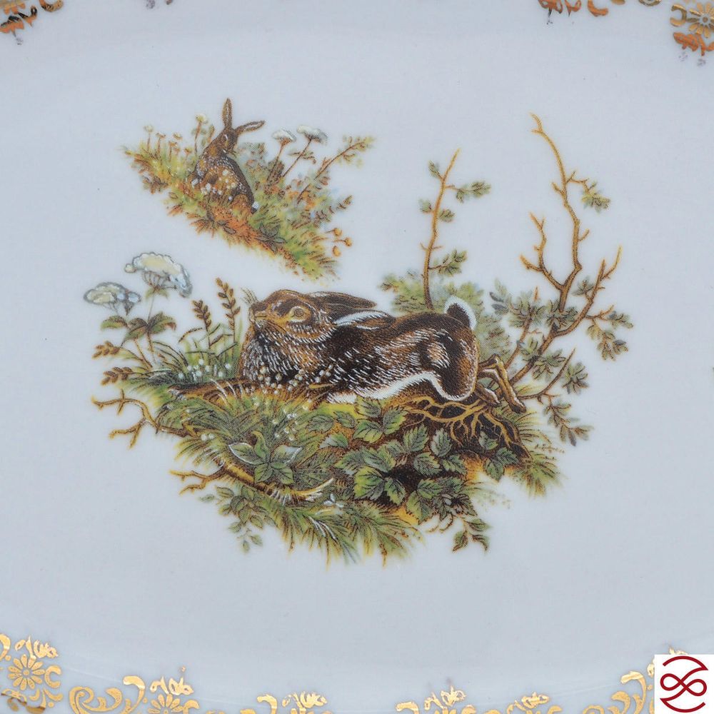 Блюдо овальное Repast Охота красная Мария-тереза 28 см