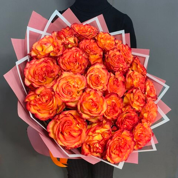 Букет из 25 роз сорта "High & Magic" (Эквадор 60 см)