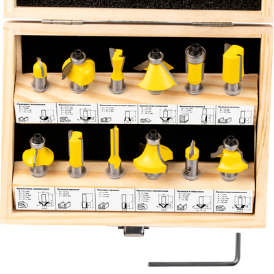 Набор фрез по дереву KOLNER KMC 8/12