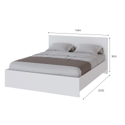 Кровать 140x200 с настилом из ДСП Плейона, белый