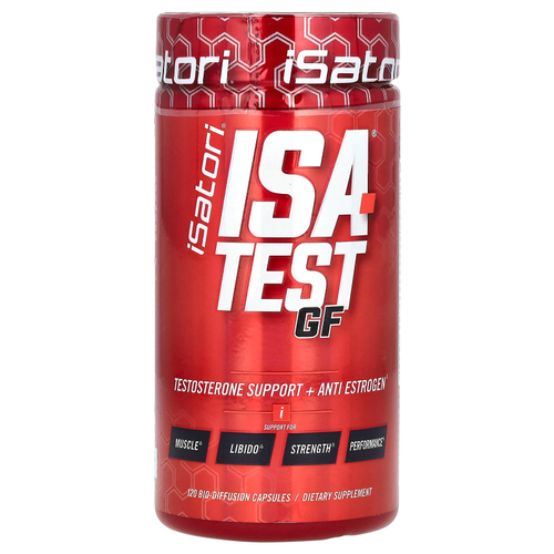 Isatori, ISA-Test GF, поддержка уровня тестостерона и антиэстрогенное действие, 120 капсул для биодиффузии