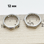 Коннектор-рамка, цвет серебро, размер 12 мм, внутренний диаметр 10 мм, цена за 1 шт