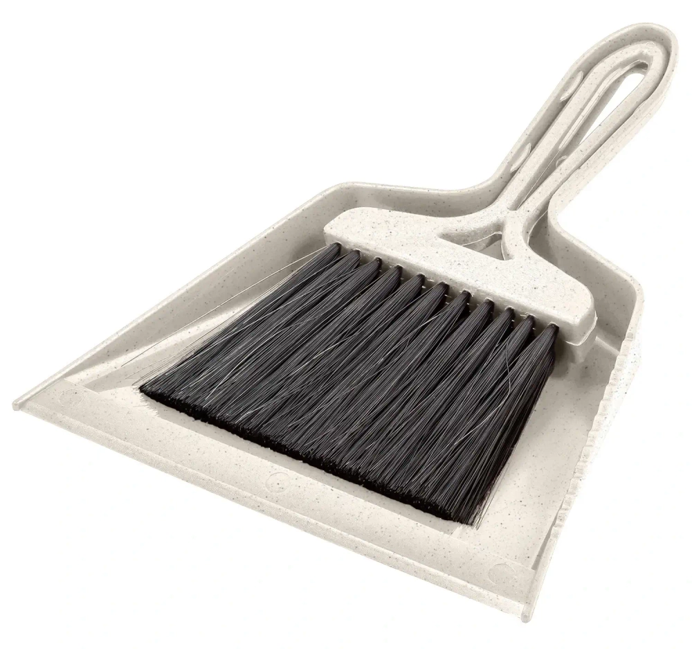 Комплект щетка-сметка «Malta» с совком, 25см бежевый флэк