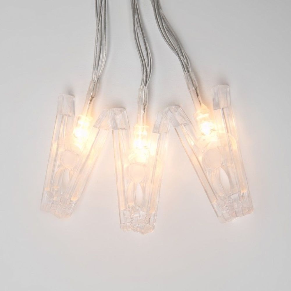 ULD-S0200-010-STB-2AA WARM WHITE IP20 CLIPS Гирлянда светодиодная на батарейках 2AA не в-к. Прищепки. 2м. 10 светодиодов. Теплый белый свет. Провод прозрачный. TM Uniel.