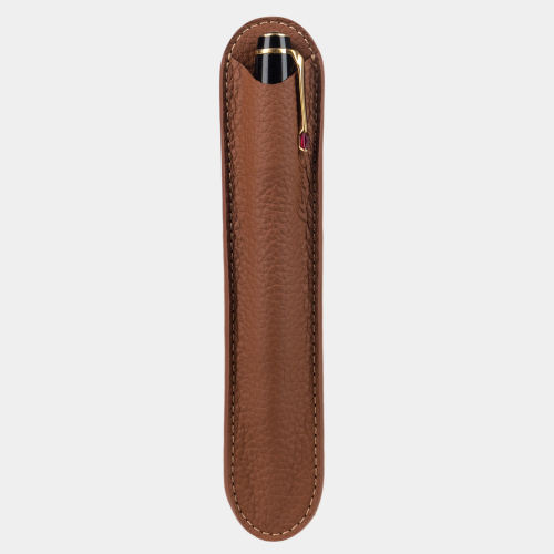 Чехол для ручки Plume из кожи теленка, цвета карамель