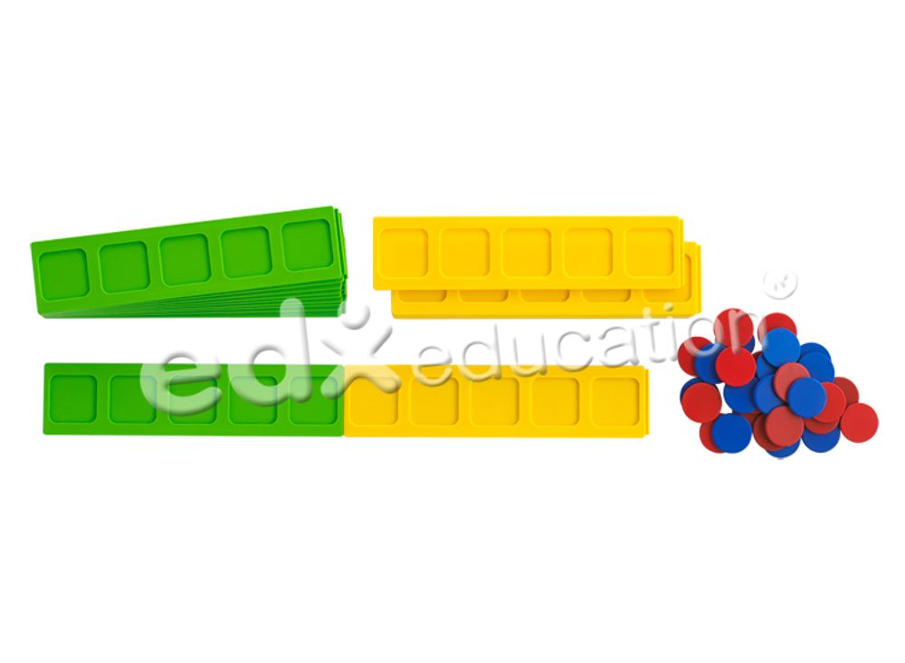 Счетное поле "5"  20 шт., 100 2-х цветных счетных фишек