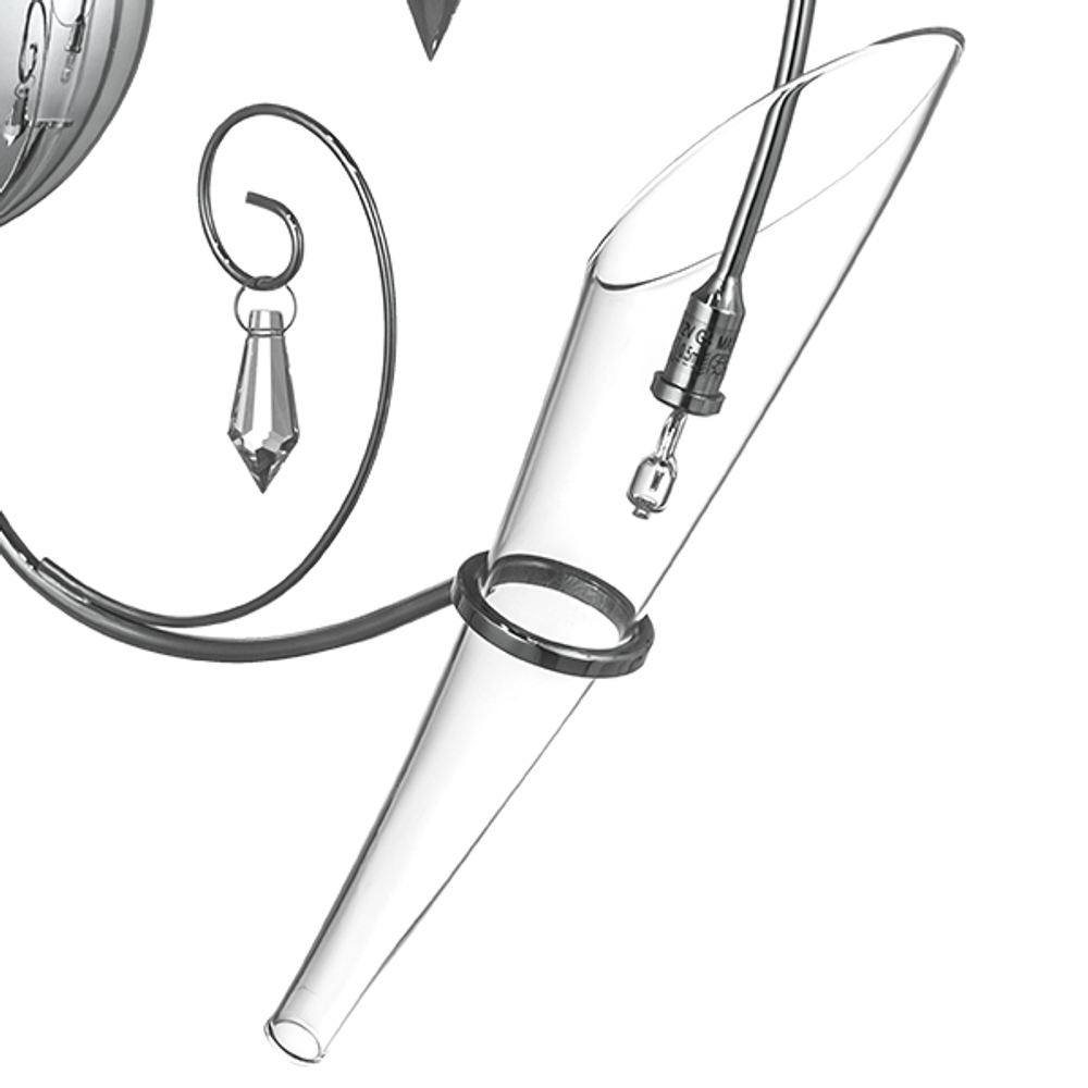 755624 Бра SCARABEO 2х35W G4 12V ХРОМ хрусталь+стекло