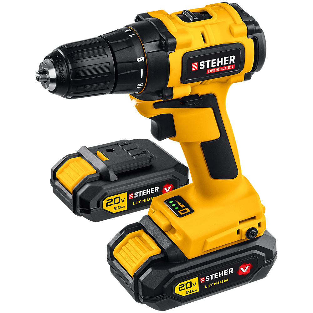 Дрель-шуруповерт Steher V1 CDB-200-2 20В 2х2 Ач