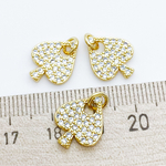 Подвеска Пика, позолота, фианиты, размер 16*12 мм, цена за 1 шт