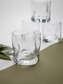 Набор изогнутых стаканов для виски, прозрачный, 300 мл, 6 шт