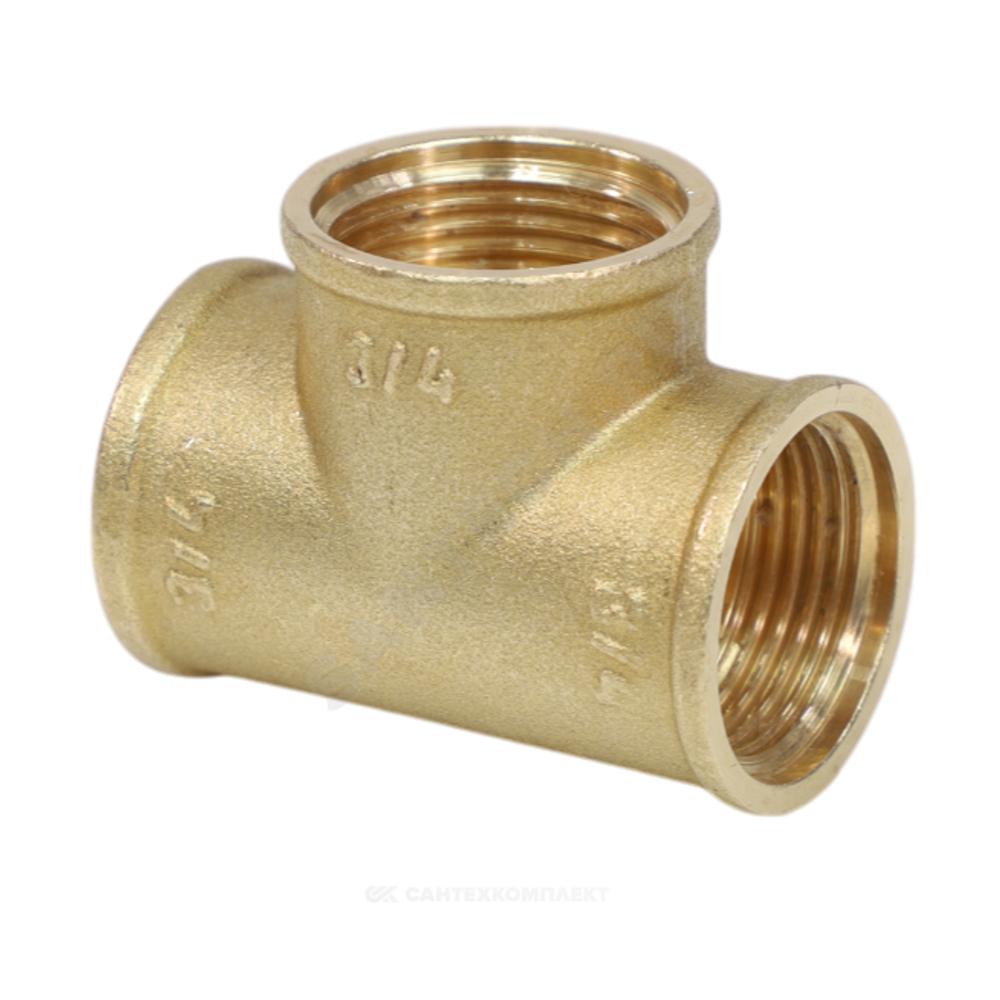 Тройник латунь Ду 20 (3/4") ВР/ВР VALFEX VF.130.L.034