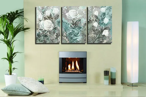Модульная картина "Триптих из роз"