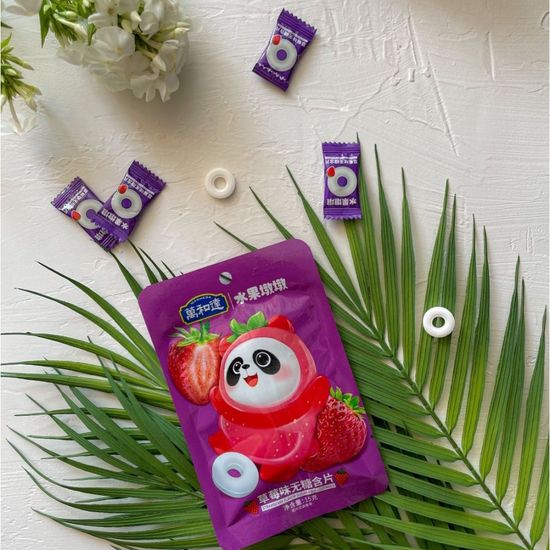 Конфеты WanHeDa со вкусом клубники (без сахара), 15 г