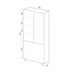 Пенал "СПУТНИК-60" белый с корзиной (600*1900*335)  (ПВХ)