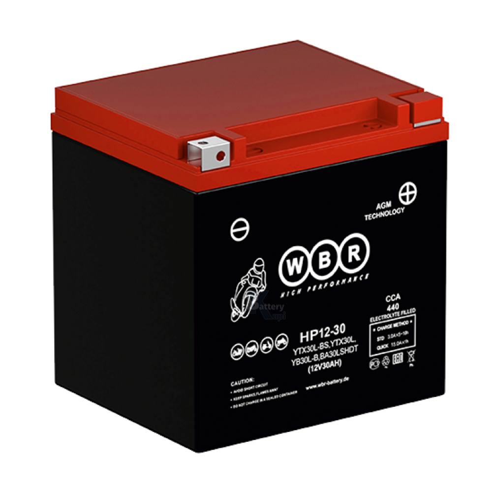 Аккумулятор WBR HPS / WBR HP 12-30 (YB30L-B, YTX30L-BS, YTX30L, BA30LSHDT