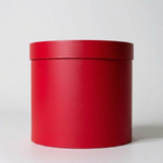 Плотная шляпная коробка с крышкой без лент. Цвет; Красный.