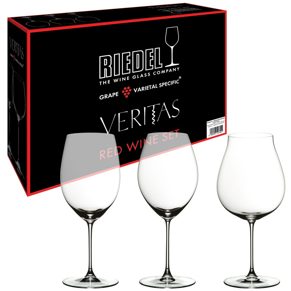 Набор из 3-х хрустальных бокалов для дегустации красного вина Veritas, Riedel