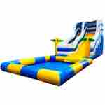 Надувная водная горка с бассейном «Пляжный оазис», 16*7*7 м