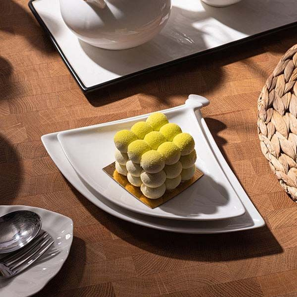 Блюдо «Кунстверк» веер;фарфор;,H=18,L=230,B=180мм;белый (Цвет: белый)