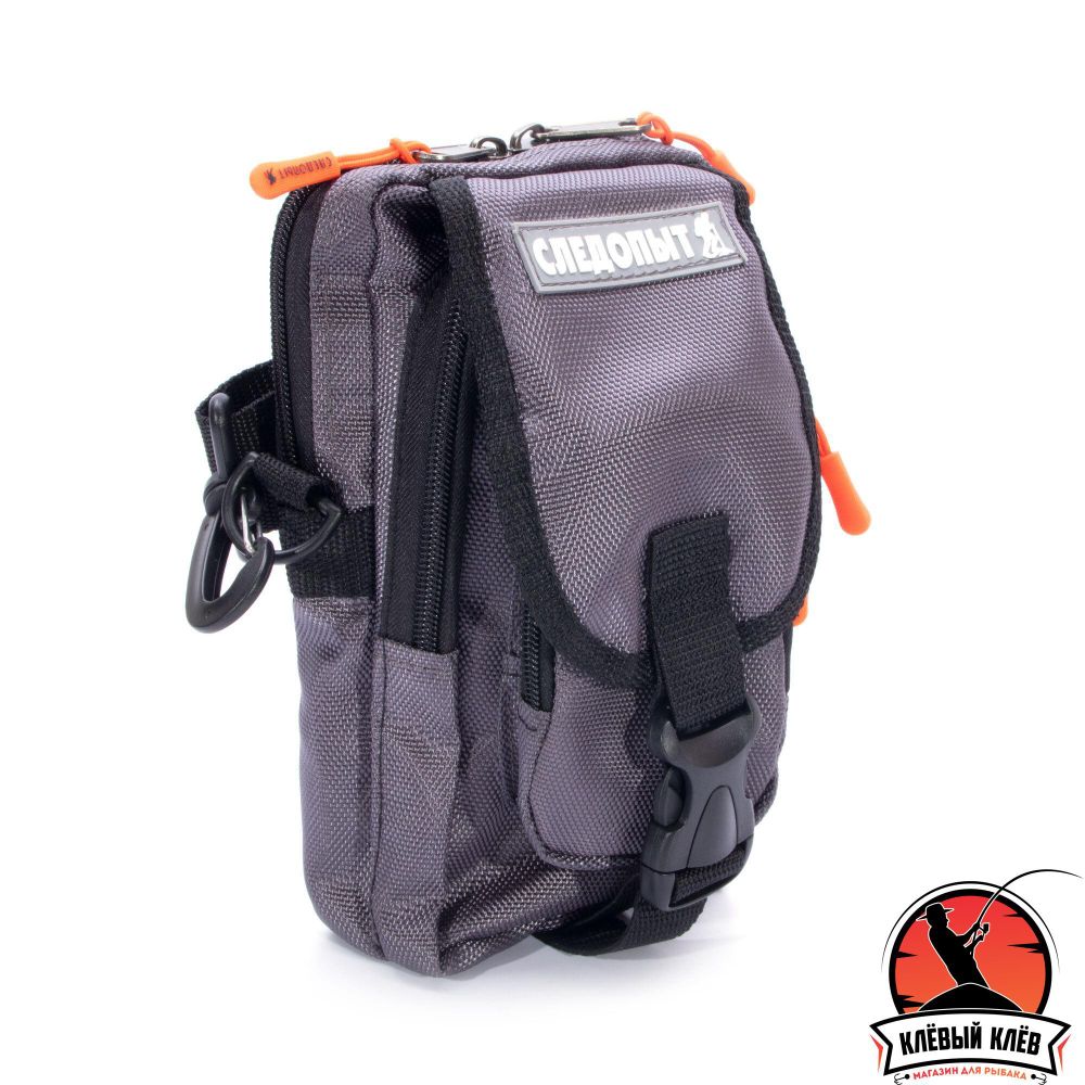 Сумка рыболовная &quot;СЛЕДОПЫТ&quot; Street Fishing MultiLock V-Pouch, 22х12,5х8 см, цв. серый/20/