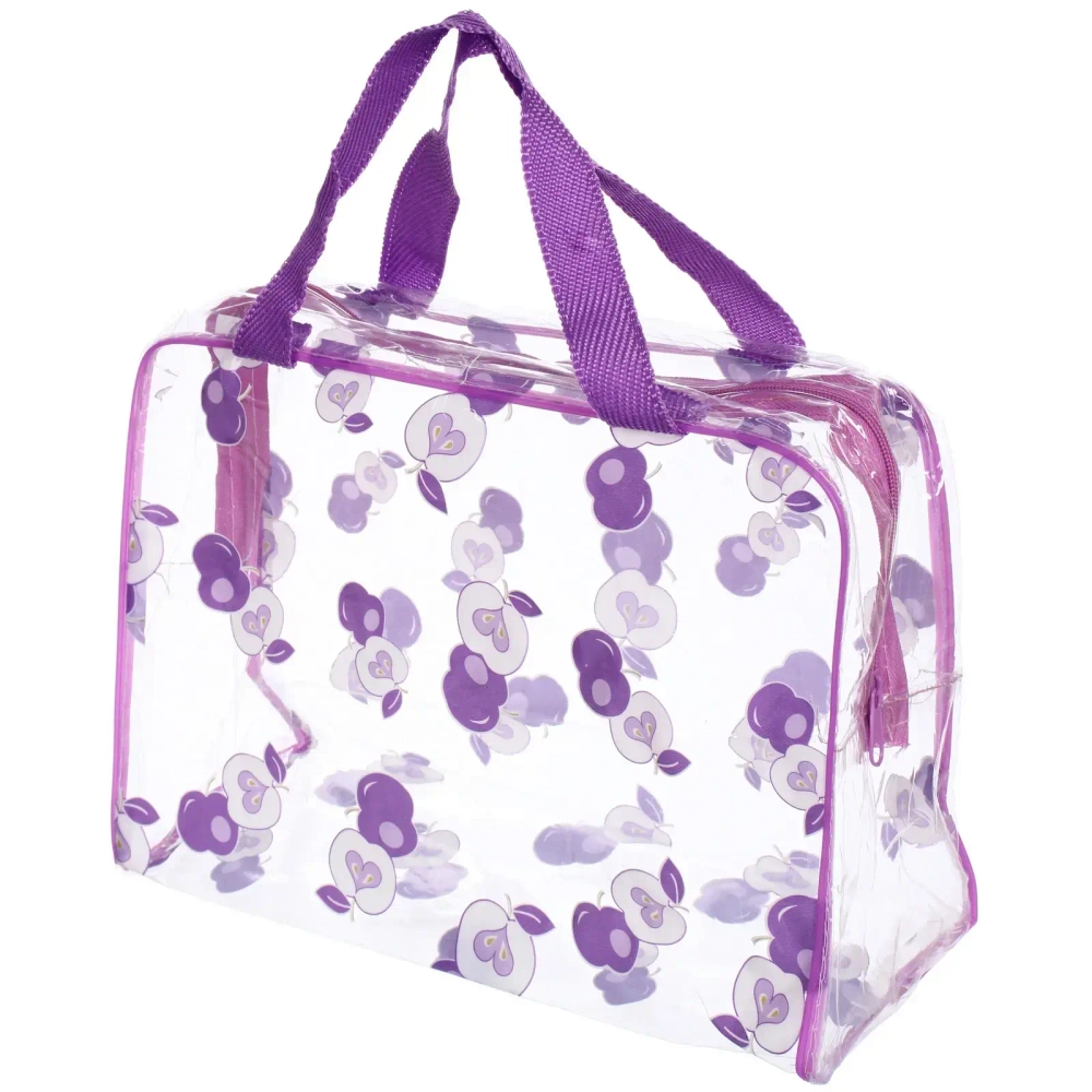 Косметичка прозрачная «Adventure - Peas», яблочки, цвет сиреневый, 16*23*9см