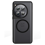 Чехол с Magsafe OnePlus 12 прозрачный матовый с черным бортом WLONS