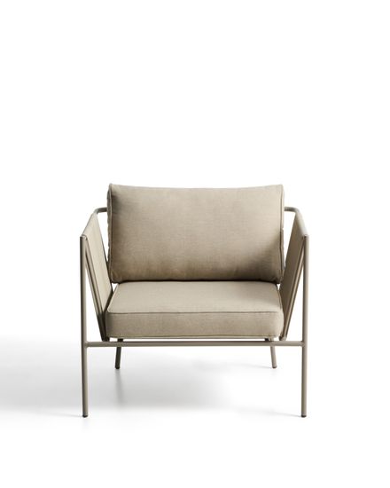 Уличное кресло Zivia из веревки цвета экрю и стали таупе 178 см