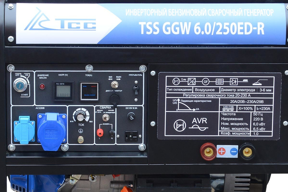 Инверторный бензиновый сварочный генератор (6 кВт) TSS GGW 6.0/250ED-R